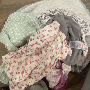 Baby blankets and swaddles.